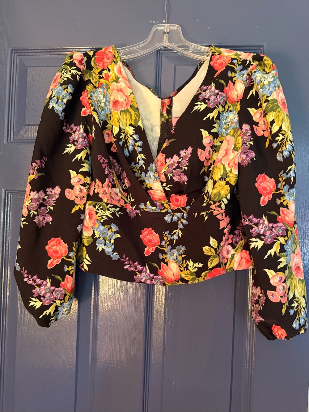 Vixen by Micheline Pitt Bawdy Floral Crop Too sz M